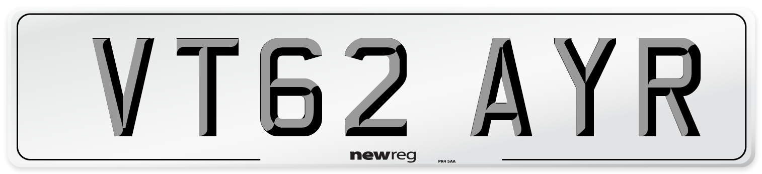 VT62 AYR Number Plate from New Reg